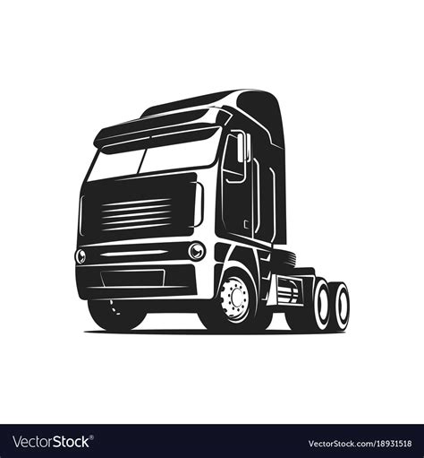 Truck black and white Royalty Free Vector Image