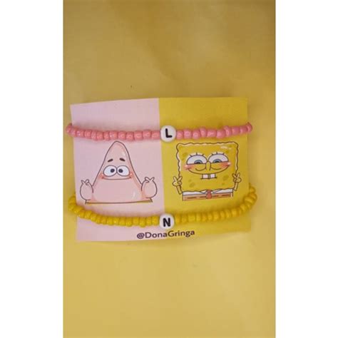 Pulseira Da Amizade Bob Esponja E Patrick Shopee Brasil