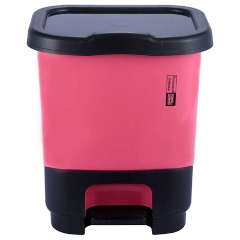 Polyset Cosmos Pink Pedal Plastic Dustbin L