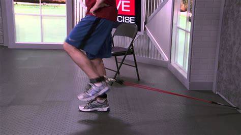 Standing Leg Extension With Resistance Bands Youtube