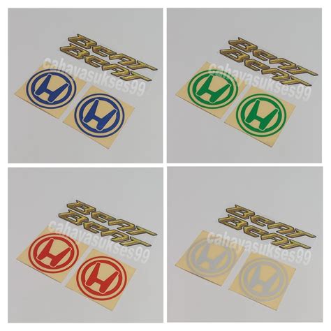 Sticker Motor Emblem Timbul BEAT Gold Reflective 17cm X 2 5cm Sticker