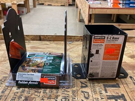 Simpson Strong Tie Fence Post Base 4”x4” And Adjustable Post Base 6”x6