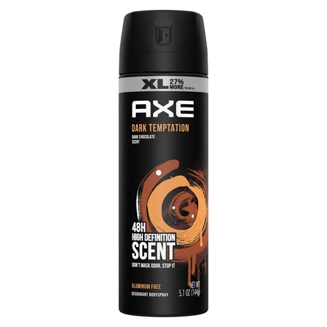 Axe Dark Temptation Dark Chocolate Body Spray Deodorant For Men 5 1 Oz