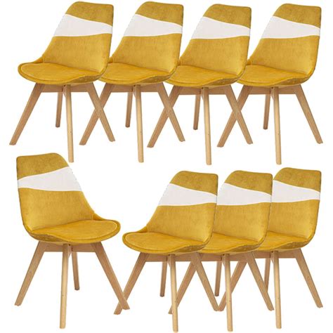 Lot De 8 Chaises A Diner Baya Ocre Atmosphera