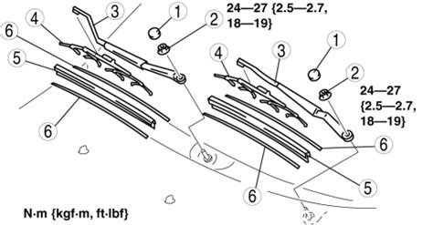 Mazda Service Manual Windshield Wiper Arm And Blade Removal