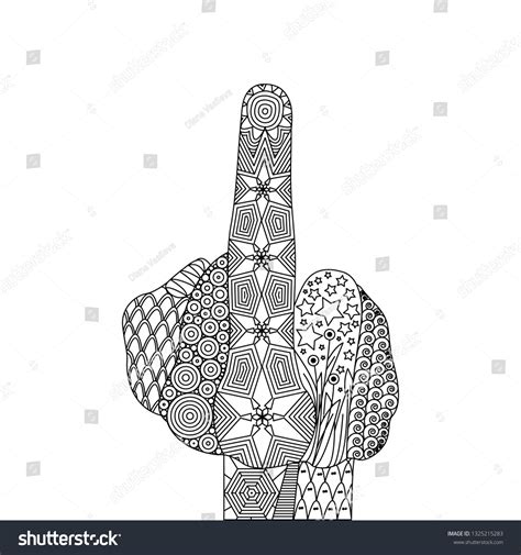 Vector Illustration Zentangle Fuck You Hand Shutterstock