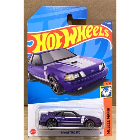 風火輪 Hot Wheels 福特 野馬 FORD MUSTANG SVO 美式 年代 肌肉車 跑車 紫色款 蝦皮購物
