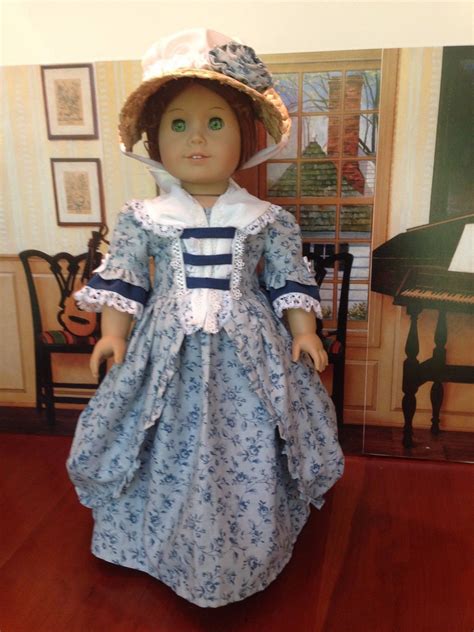 Colonial Doll Clothes For 18 Doll American Girl Felicity 3 Pc Teal Floral Doll Clothes