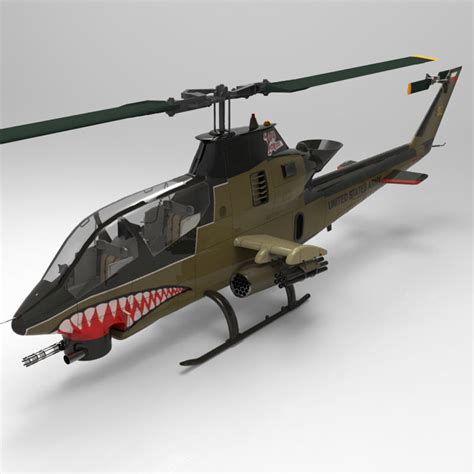 AH-1 Cobra Helicopter 3D model rigged | CGTrader