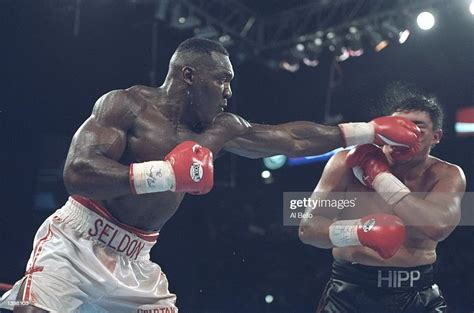 Bruce Seldon Lands A Left Blow On Joe Hipp During A Bout Seldon Won