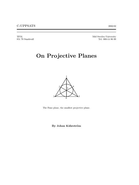 On Projective Planes | PDF | Projective Geometry | Vector Space