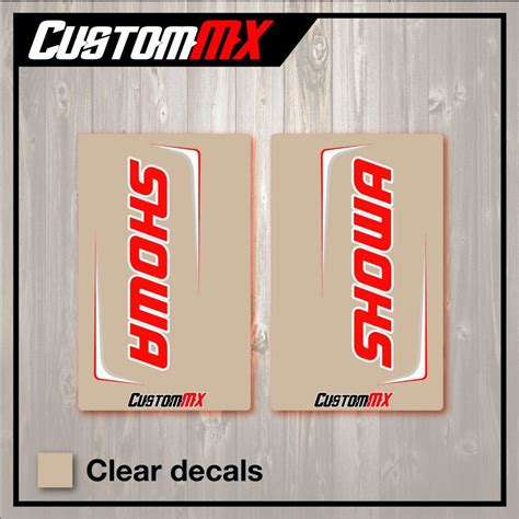 Clear Showa Upper Fork Decals Custom Mx The Home Of Semi Custom