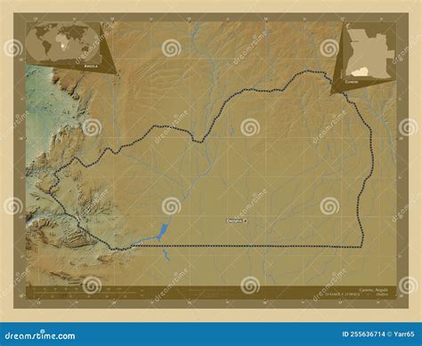 Cunene Angola Physical Labelled Points Of Cities Stock Illustration