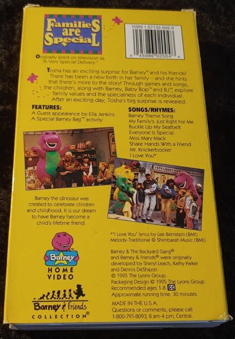 Barney Families Are Special VHS 1995 45986020048 EBay