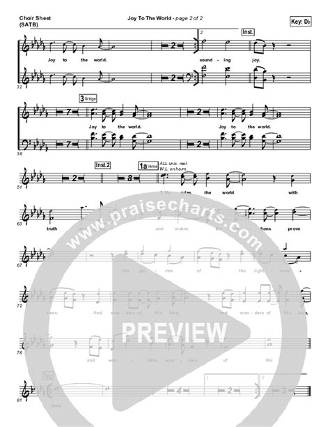 Joy To The World Choir Sheet Music PDF (Lincoln Brewster) - PraiseCharts