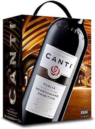 CANTI Negroamaro Primitivo IGT Puglia Italen Vin Rouge Bag In Box