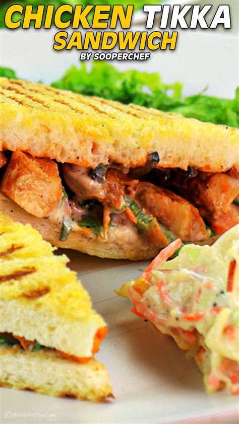 Chicken Tikka Sandwich Recipe With Coleslaw Recipe By Sooperchef