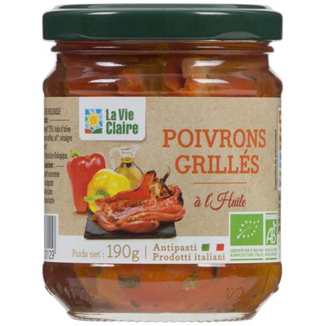 Poivrons Grill S L Huile Bio La Vie Claire Sainte Clotilde