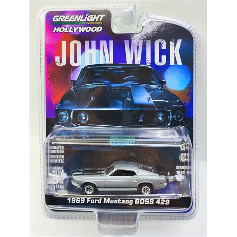 Green Light 1 64 1969 JOHN WICK Ford Mustang BOSS 429 Blister