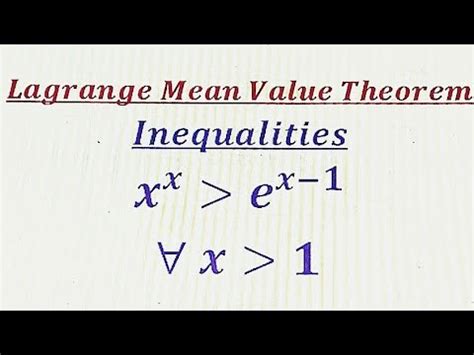 Lagrange Mean Value Theorem Proving An Important Inequality Using