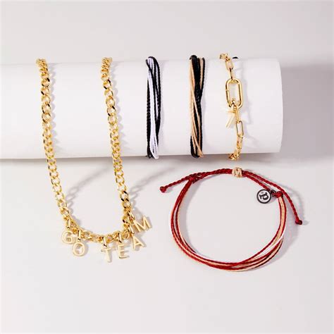 Maroon, Tan & White Bracelet