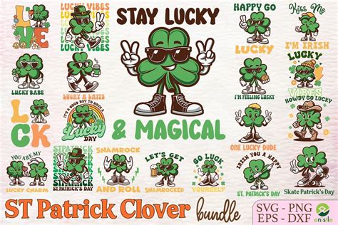 Cartoon Clover St Patrick S Svg Bundle Bundle Creative Fabrica