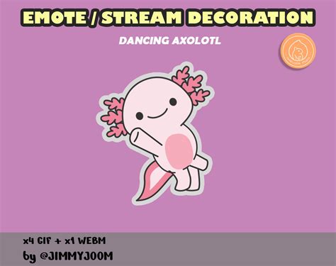 Animated Emote Axolotl Dance Dancing Emote Twitch Discord Etsy