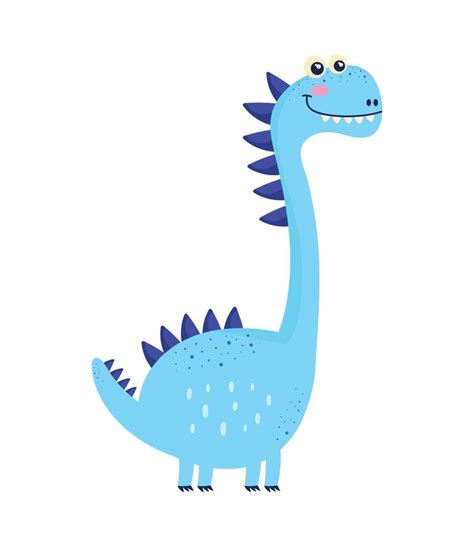 Cute Blue Dinosaur 16762786 Vector Art At Vecteezy