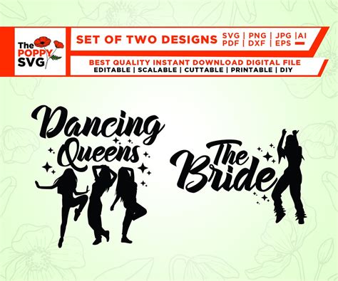 The Bride Dancing Queens Mamma Mia Mamma Mia Bachelorette Bachelorette Cricut Png Svg