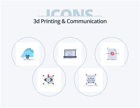 D Printing And Communication Flat Icon Pack Icon Design Link