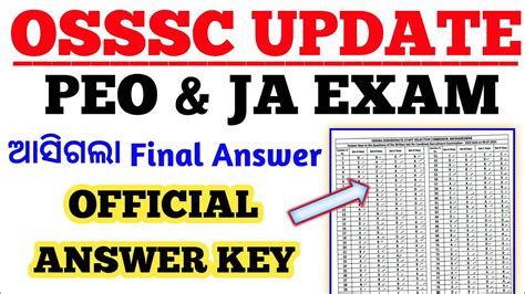 Peo And Ja Official Answer Keyosssc Updatecombined Exam Official Answer