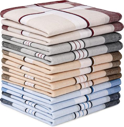 Aomig Men S Handkerchiefs 12 Pack Soft Gents Hankies Set Mens Premium Handkerchiefs Assorted