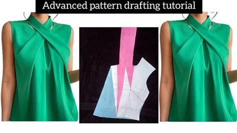 How To Draft Cut And Sew A Criss Cross Neckline Flare Blouse In 2024