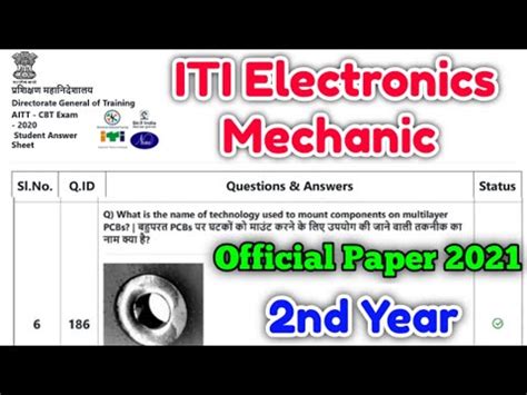 Iti Electronic Mechanic Nd Year Question Paper Iti Electronic