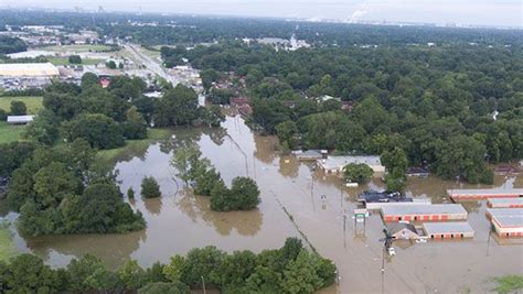 Aerial View Of Flooded Parking Lot