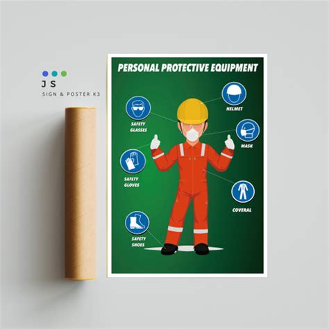 Jual POSTER SAFETY K3 ALAT PELINDUNG DIRI APD PPE HIJAU A1