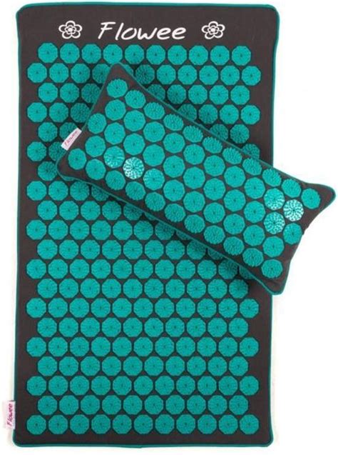 Flowee Spijkermat ECO SET Spijkermat Kussen Grijs Met Zeegroen