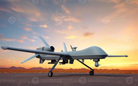 MQ-9 Reaper drone in sunset 46363428 Stock Photo at Vecteezy