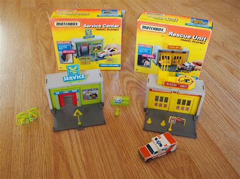 Matchbox Fold And Go Travel Playsets Service Center And Rescue Etsy