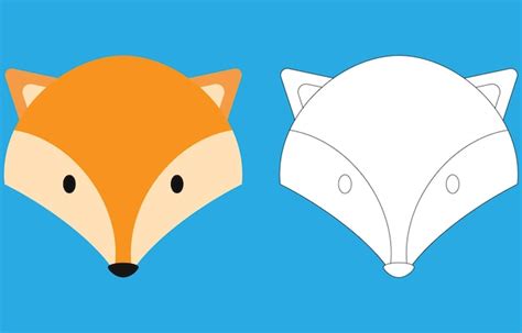 Premium Vector Fox Face Cartoon Character Cute Outline Fox Animal