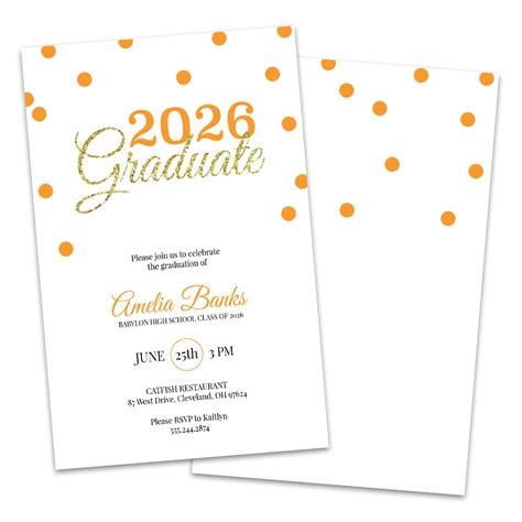 Personalized Glitter Graduate Graduation Party Invitation - Walmart.com