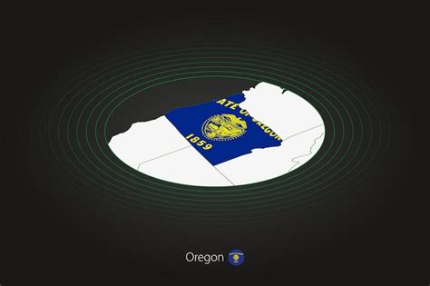 Premium Vector Oregon Map In Dark Color Oval Map With Neighboring Us