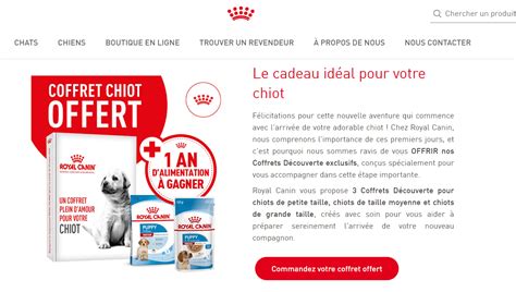 Votre Coffret Découverte Royal Canin pour chiot Offert Vivre Discount