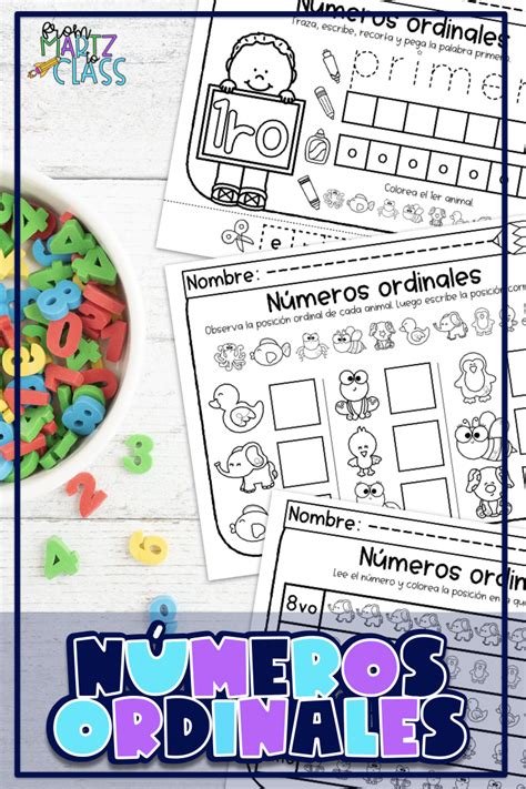 N Meros Ordinales Ro Al Mo Math Activities Ordinal Numbers Math