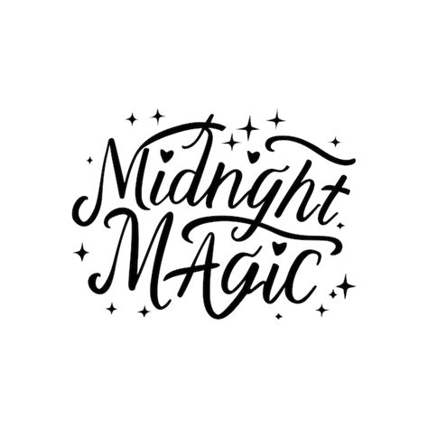 Midnight Magic Letras A Mano Tipografía Navideña Diseño De Camiseta