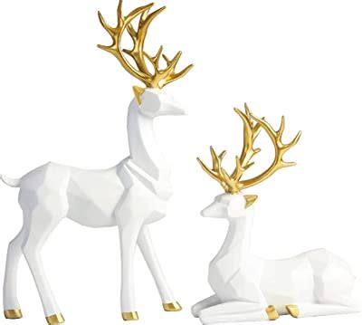 Amazon Bulingna Pcs Christmas Reindeer Figurines Sitting