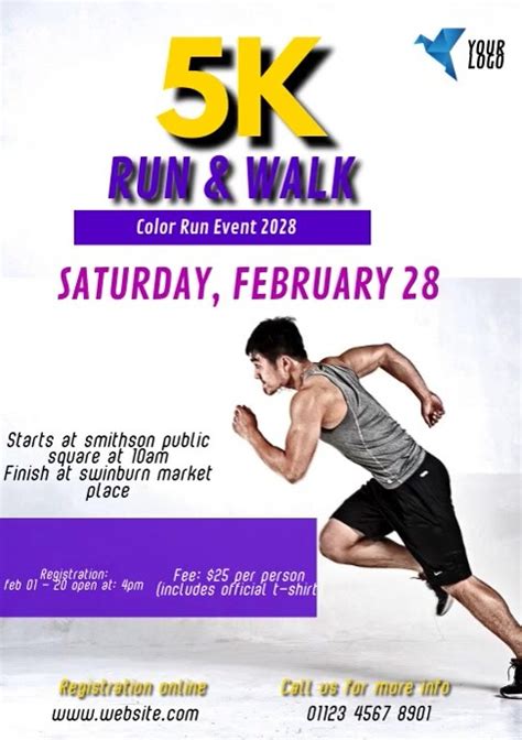 5k Run And Walk Event Template Postermywall