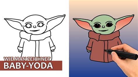 Wie Man Baby Yoda Zeichnet Einfaches Zeichentutorial Youtube