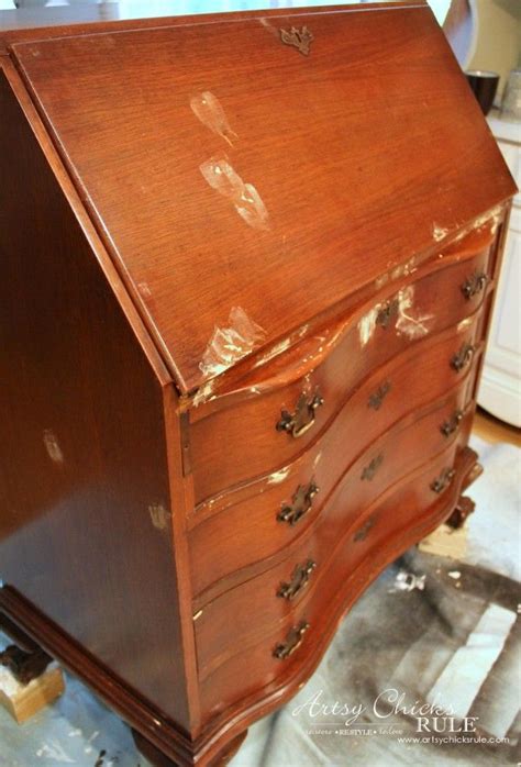 Secretary Desk Makeover W Duck Egg Blue Colored Waxes Chalk Paint