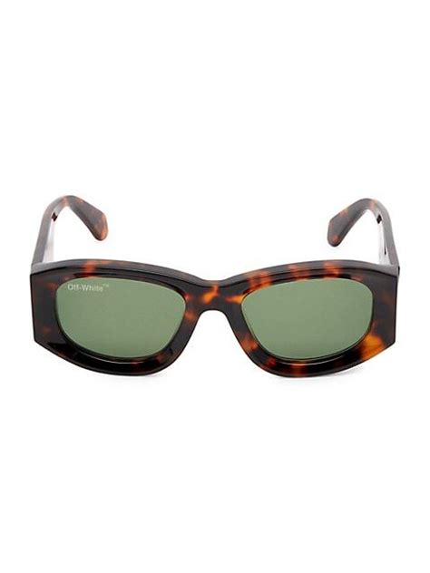 Off White Joan 57mm Square Sunglasses Havana Green Editorialist